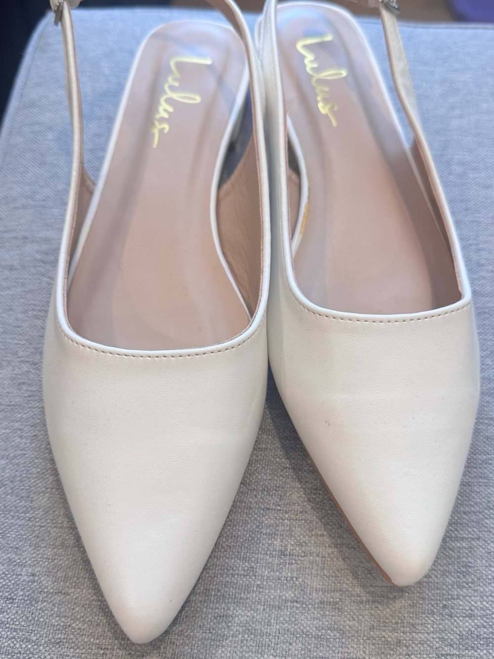 Lulu's Cream Pointed Slingback Flats